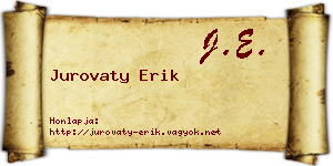 Jurovaty Erik névjegykártya